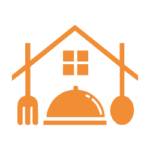Signet des Mülheimer Küchenstudios: Haus mit Besteck